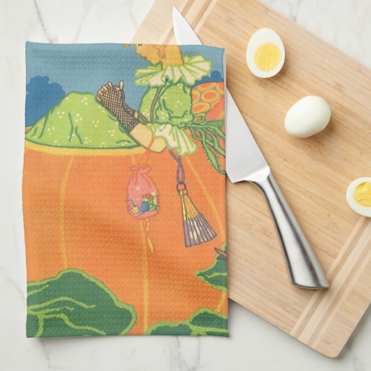 Peter Peter Pumpkin Eater,  Nursery Rhyme Theedoek (Quarter Fold)