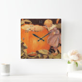 Peter, Peter, Pumpkin-Eater Nursery Rhyme Vierkante Klok (Huis)