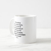 Peter Piper Peck Pickled ppers (Tongue Twister) Koffiemok (Voorkant links)