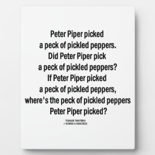 Peter Piper Picked Peck of Picked Peppers Fotoplaat