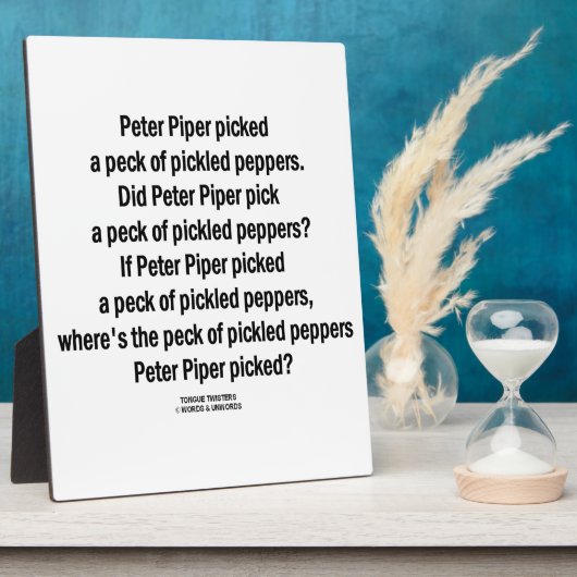 Peter Piper Picked Peck of Picked Peppers Fotoplaat (Zijkant)