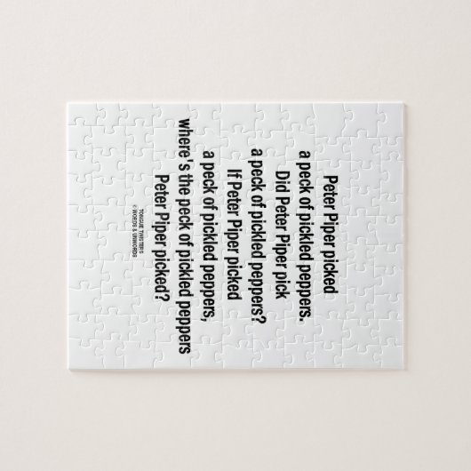 Peter Piper Picked Peck of Picked Peppers Legpuzzel (Horizontaal)