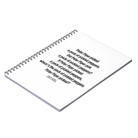 Peter Piper Picked Peck of Picked Peppers Notitieboek (Linkerzijde)