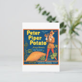 Peter Piper Potato Fancy Sweets Crate Labe Briefkaart (Staand voorkant)