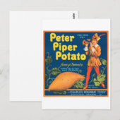 Peter Piper Potato Fancy Sweets Crate Labe Briefkaart (Voorkant / Achterkant)