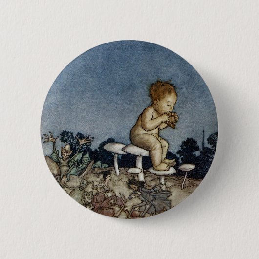 Peter Played Zijne Flute Ronde Button 5,7 Cm (Voorkant)