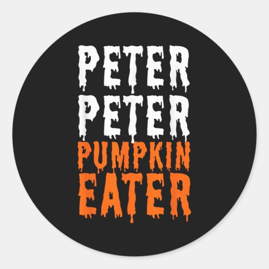 Peter Pumpkin Eater Halloween Costume Couple Manne Ronde Sticker (Voorkant)
