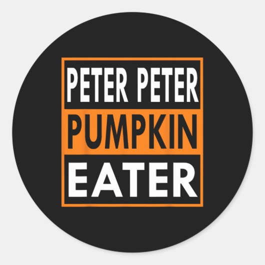 Peter Pumpkin Eater Kostuum voor Koppels - Bijpass Ronde Sticker (Voorkant)
