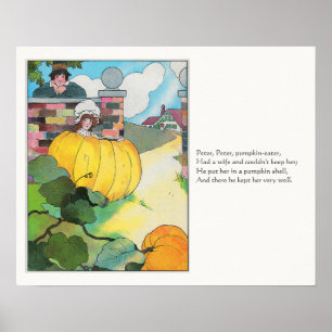 Peter Pumpkin-Eater Moeder Gans Kwekerij Rhyme Poster