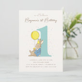 Peter Rabbit 1e verjaardag Confetti Kaart (Staand voorkant)