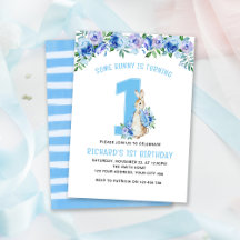 Peter Rabbit 1st Birthday Blue Floral