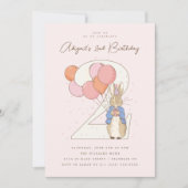 Peter Rabbit 2e Verjaardag Roze Confetti Kaart (Voorkant)
