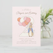 Peter Rabbit 2e Verjaardag Roze Confetti Kaart (Staand voorkant)