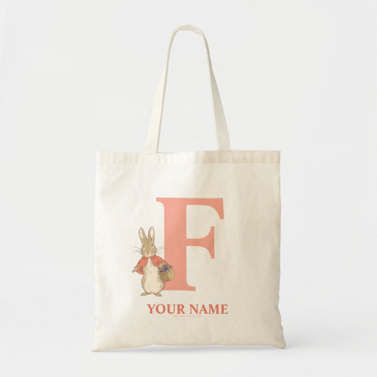 Peter Rabbit | Aangepaste diskette - Letter F Canv Tote Bag (Voorkant)