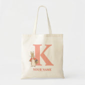 Peter Rabbit | Aangepaste diskette - Letter K Canv Tote Bag (Voorkant)