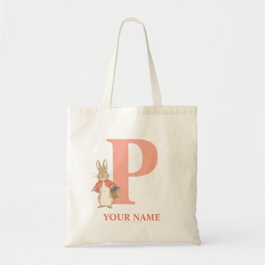 Peter Rabbit | Aangepaste diskette - Letter P Canv Tote Bag (Voorkant)