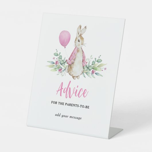 Peter Rabbit Advies Reclamebord Met Voetstuk (Voorkant)