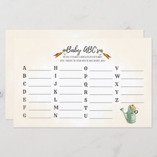 Peter Rabbit | BABY ABC | BABY SHOWER (Voorkant / Achterkant)