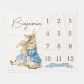 Peter Rabbit | Baby Boy 12 maanden mijlpaal Fleece Deken (Voorkant (Horizontaal))