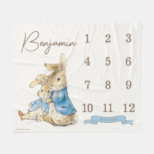 Peter Rabbit   Baby Boy 12 maanden mijlpaal Fleece Deken