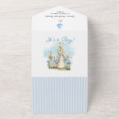 Peter Rabbit Baby Boy Alles in één Uitnodiging (Buitenkant)