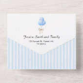 Peter Rabbit Baby Boy Alles in één Uitnodiging (Achterkant)