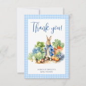 Peter rabbit baby boy baby shower dank u kaart (Voorkant)