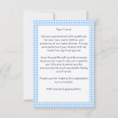 Peter rabbit baby boy baby shower dank u kaart (Achterkant)