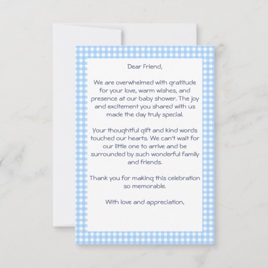 Peter rabbit baby boy baby shower dank u kaart (Achterkant)