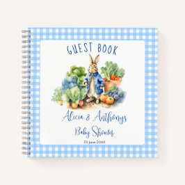 Peter rabbit baby boy baby shower gastenboek notitieboek