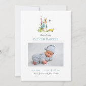 Peter Rabbit Baby Boy foto Geboorteaankondiging Aankondiging (Voorkant)