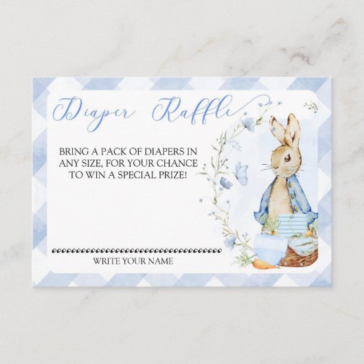 Peter Rabbit Baby Boy - Luier Raffle Insert Kaart (Voorkant)