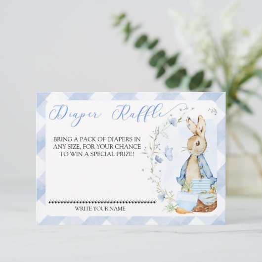 Peter Rabbit Baby Boy - Luier Raffle Insert Kaart (Staand voorkant)