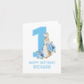 Peter Rabbit Baby Boy's Eerste Verjaardag Kaart (Voorkant)