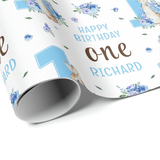 Peter Rabbit Baby Boy's First Birthday Wrapping Cadeaupapier (Rol Hoek)