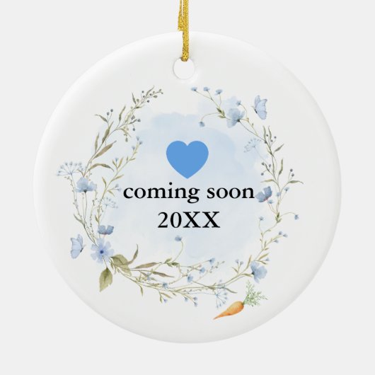 Peter Rabbit Baby Coming Soon Keramisch Ornament (Achterkant)