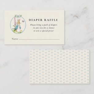 Peter Rabbit Baby douche Luier Raffle Informatiekaartje