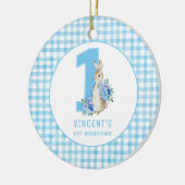 Peter Rabbit Baby Eerste Verjaardag Keramisch Ornament (Links)