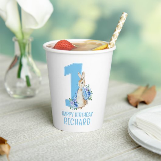 Peter Rabbit Baby Eerste Verjaardagspapier Cups Papieren Bekers (Insitu)