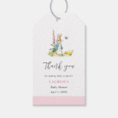 Peter Rabbit Baby Girl Shower dank u Cadeaulabel (Voorkant)
