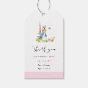 Peter Rabbit Baby Girl Shower dank u Cadeaulabel