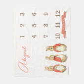 Peter Rabbit | Baby meisje 12 maanden mijlpaal Fleece Deken (Voorkant)