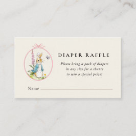 Peter Rabbit Baby meisje douche Luier Raffle Informatiekaartje