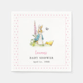 Peter Rabbit Baby Meisje douche Roze & witte serve Servet (Voorkant)