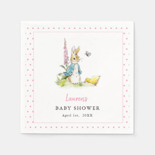 Peter Rabbit Baby Meisje douche Roze & witte serve Servet
