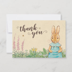 Peter Rabbit   Baby Meisje Verjaardag - Dank u Bedankkaart