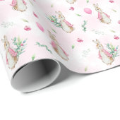 Peter Rabbit Baby Pink Cadeaupapier (Rol Hoek)