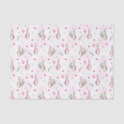 Peter Rabbit Baby Pink Tissuepapier (Voorkant)