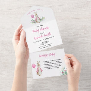 Peter Rabbit Baby shower All In One Uitnodiging
