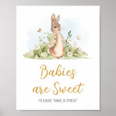 Peter Rabbit Baby shower Baby's zijn zoet Poster (Voorkant)